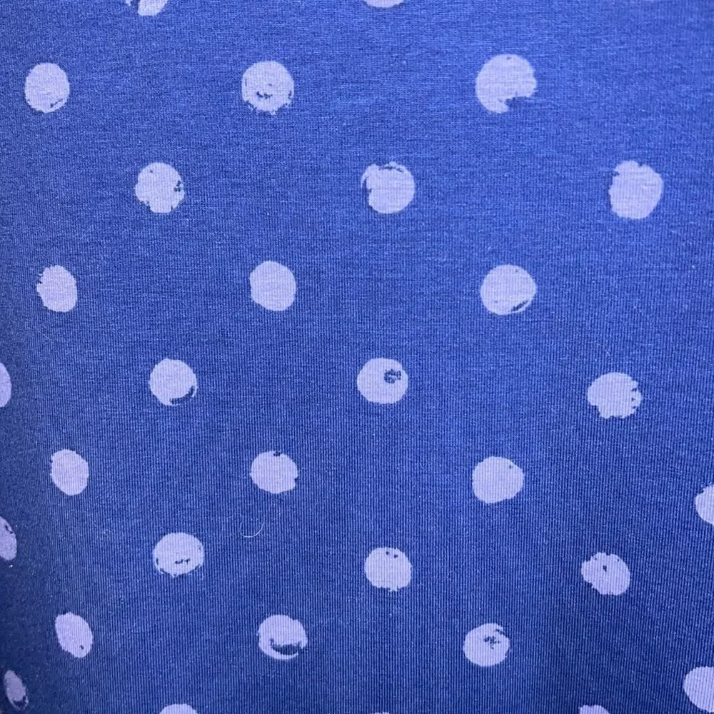 Isaac Mizrahi Women’s Large short sleeve blue and purple cute polka dot dress